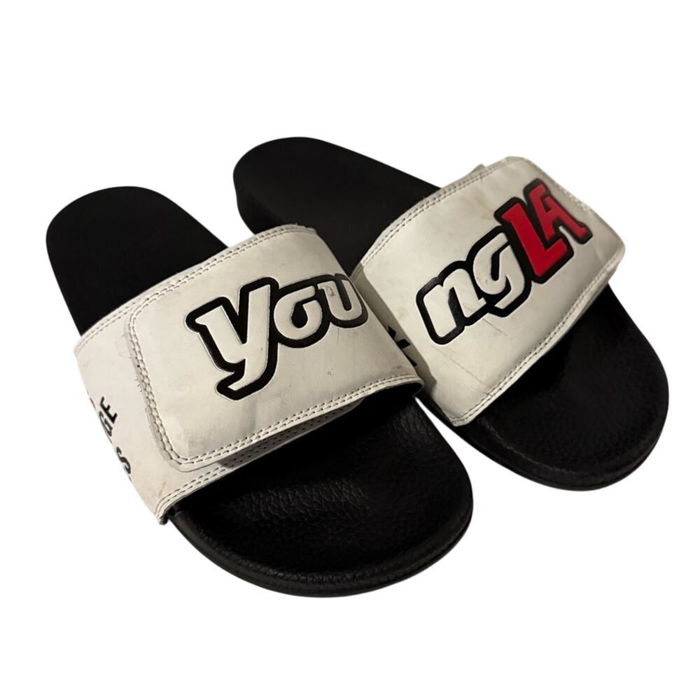 YOUNGLA streetwear vacation spring break Velcro closure sandal slides 44